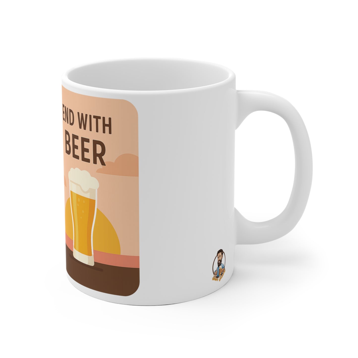 Koffie en Bier Keramische koffietas - "Start with Coffee, end with beer"