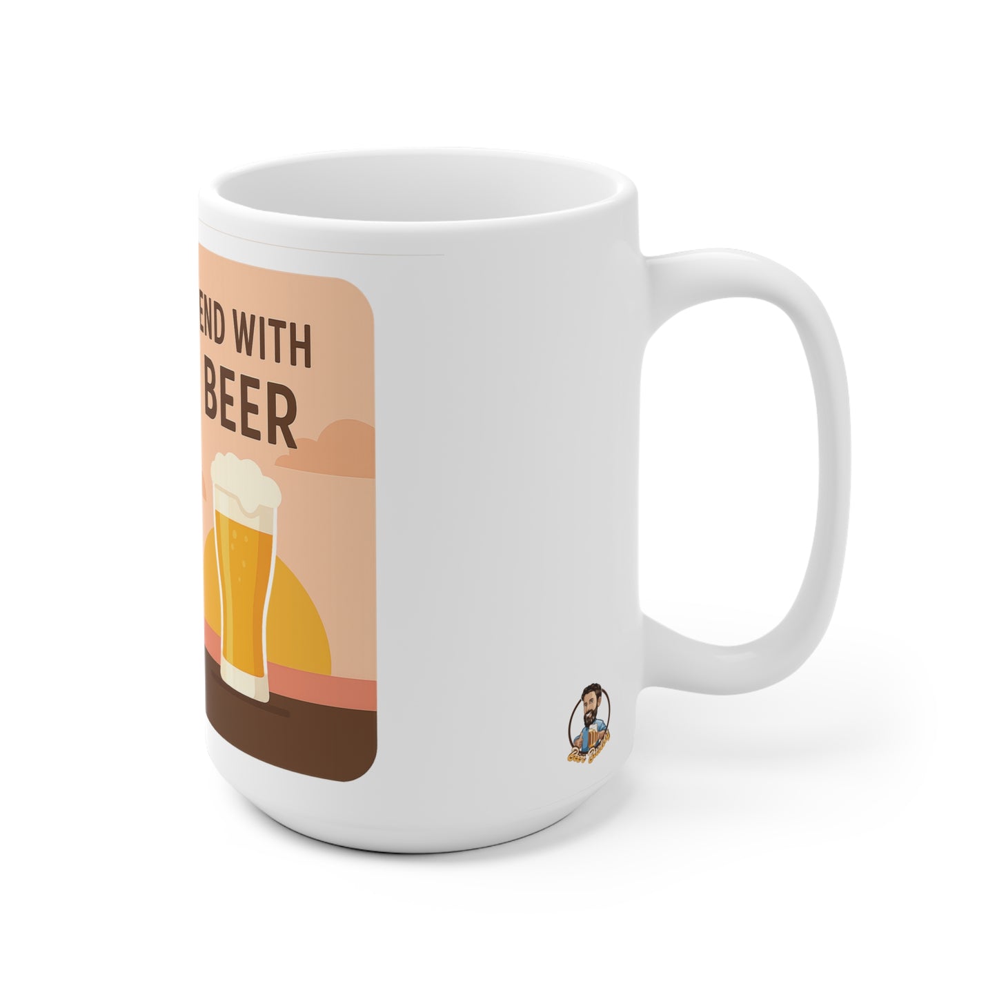 Koffie en Bier Keramische koffietas - "Start with Coffee, end with beer"